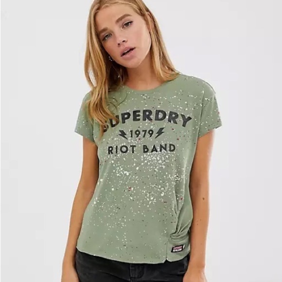 Superdry Tops - Superdry Splatter Knot Tee Short Sleeved